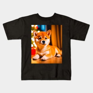 Shiba Inu Puppy by Christmas Gifts Kids T-Shirt